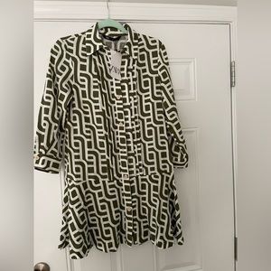 ZARA XS Print Dress with Drop Waist NWT